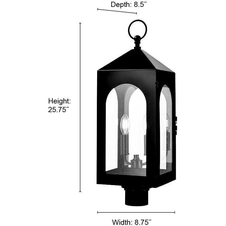 Bratton 2 Light 25.75 inch Powder Coated Black Outdoor Post Lantern